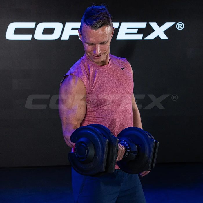 Cortex Revolock V2 40kg Adjustable Dumbbell & Barbell All-in-One Set
