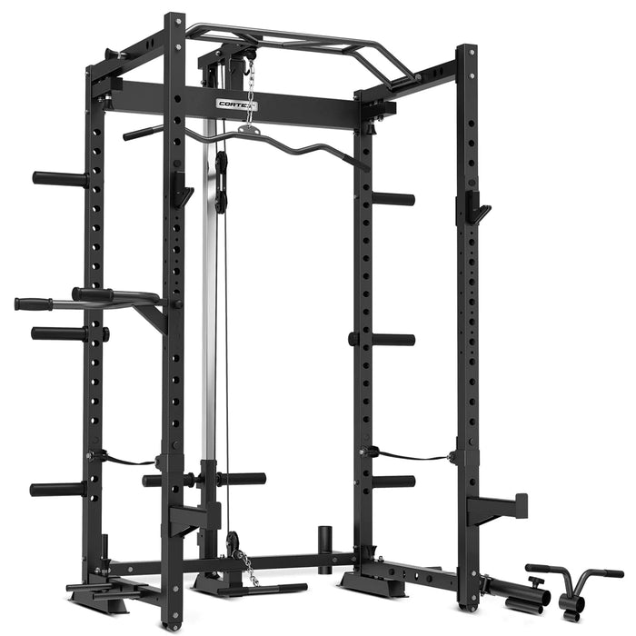 Cortex PR-4 Foldable Squat & Power Rack + BN-9 Bench + 100kg Olympic Tri-Grip Weight and Barbell Package