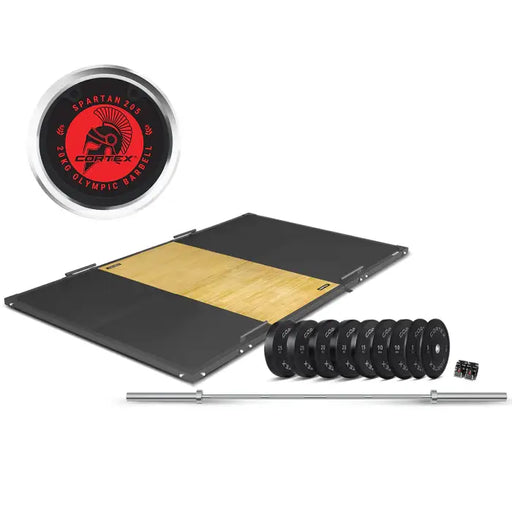 Cortex Weightlifting Platform with 170kg Olympic V2 Weight Plates and Barbell