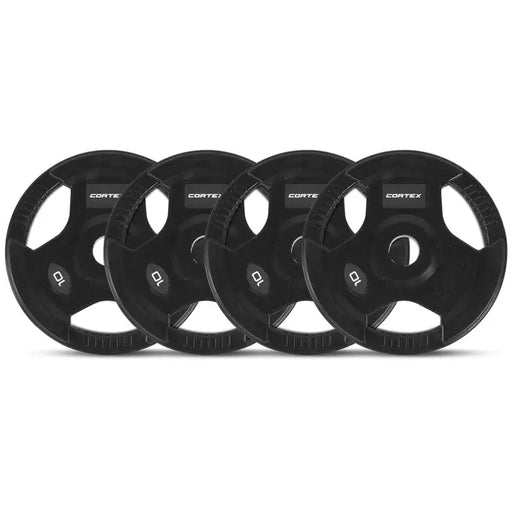 Lifespan Fitness 10kg Olympic Rubber Tri-Grip Plates Set of 4