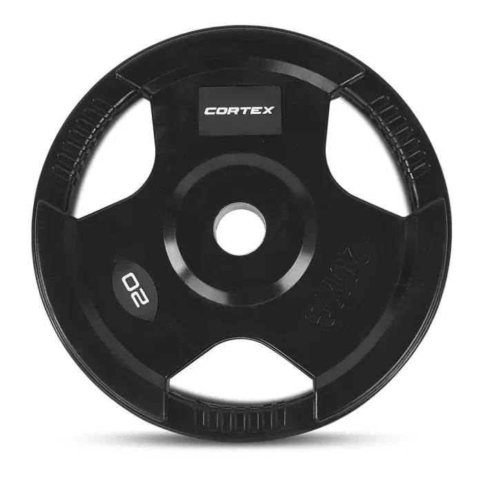 Cortex 90kg Tri-Grip Olympic Plate Set with Barbell