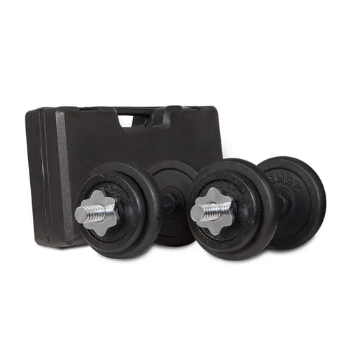 Lifespan Fitness 20kg Rubber Grip Dumbbell Set with Carry Case