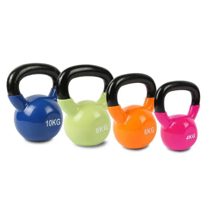 Cortex 4kg-12kg Vinyl Dipped Cast Iron Kettlebell Set