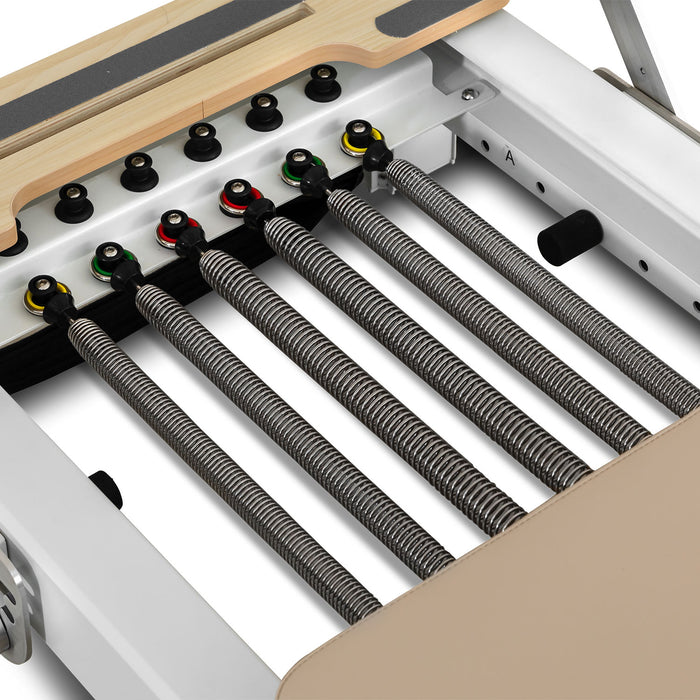 Lifespan Fitness Contour Pro Folding Aluminum Pilates Reformer Bed Set (Beige)
