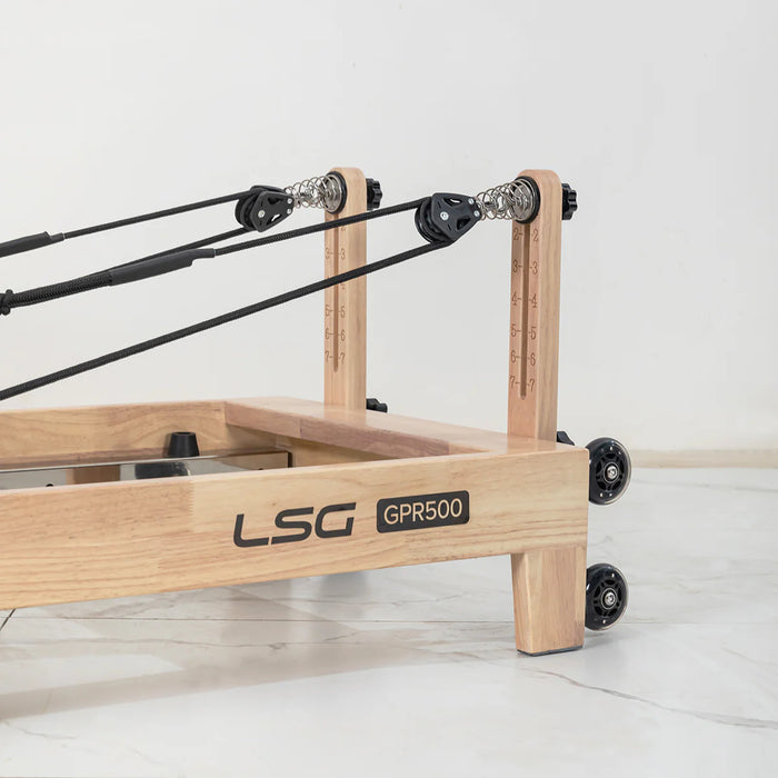 LSG GPR500 Foldable Pilates Reformer Machine (Beige)