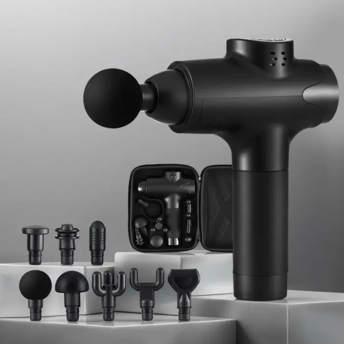 Everfit Massage Gun 30 Speed 8 Heads Vibration Muscle Massager Chargeable Black