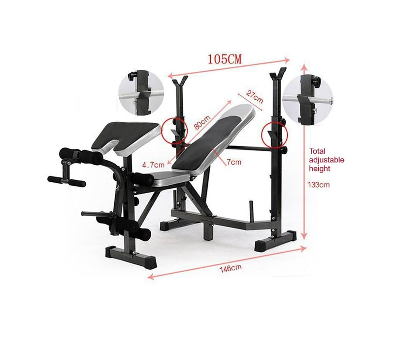 Multi Station Home Gym Weight Bench Press Leg Equipment Set