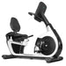 rbx100 Recumbent Bike view from the ground up with a white background