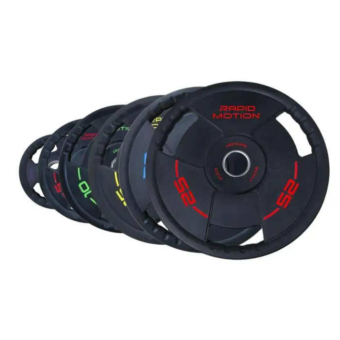 Rapid Motion Tri-Grip PU Olympic Plates 1.25 to 25kg (Pair)