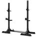 Black squat rack on a white background