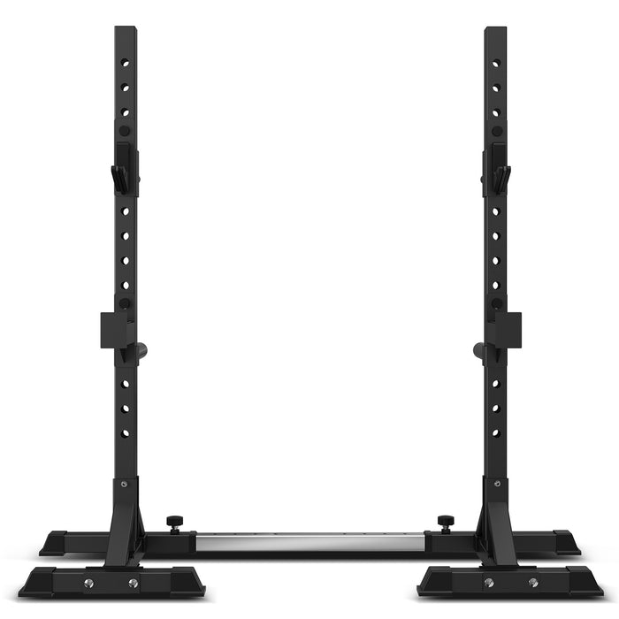 Black squat rack on a white background
