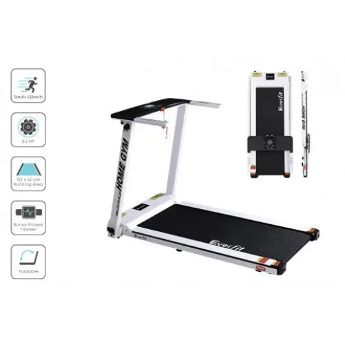 Everfit Treadmill Folding 12 Programs 120kg Max Weight in White