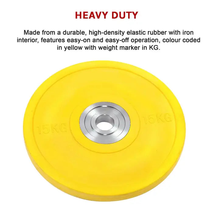 15kg PRO Fitness Olympic Rubber Bumper Weight Plate