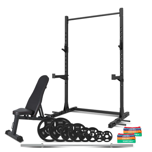 Lifespan Fitness Cortex 95kg SR-3 Squat Rack Home Gym Package