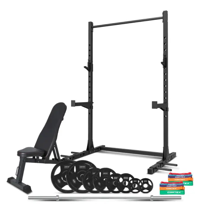 Cortex 95kg SR-3 Squat Rack Home Gym Package