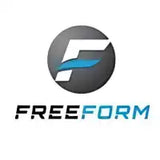 Circular grey and blue logo with ’FREEFORM’ text beneath it.