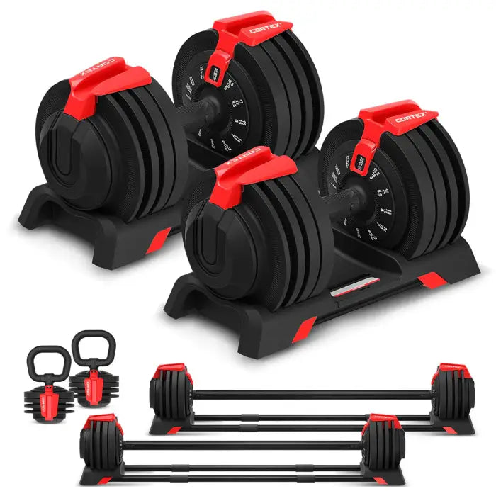 Cortex SM-20 6-in-1 Power Rack with Smith & Cable Machine with 48kg Revolock V2 Adjustable Dumbbells + 100kg Essentials Package