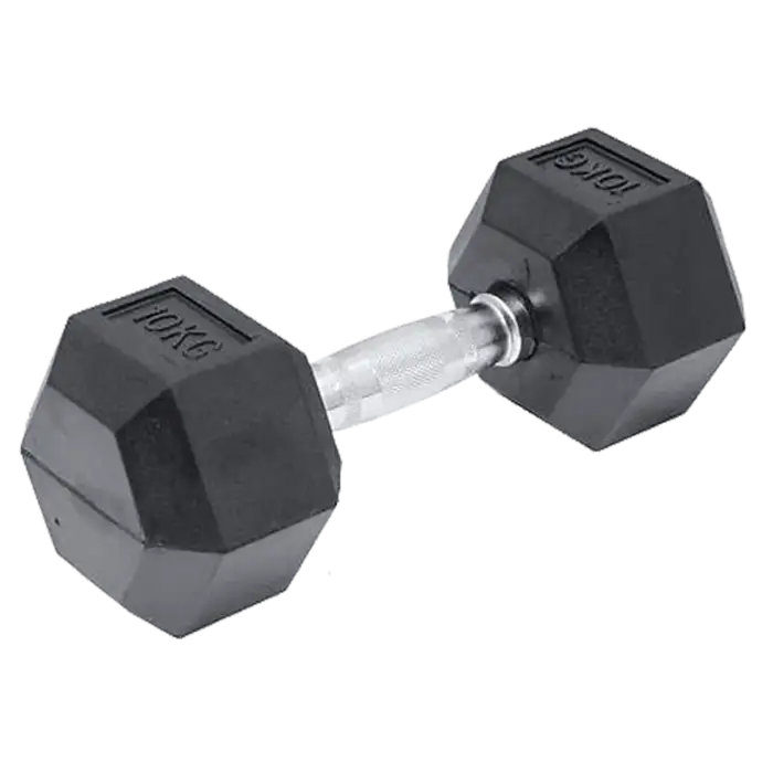 10kg Rubber Hex Dumbbell