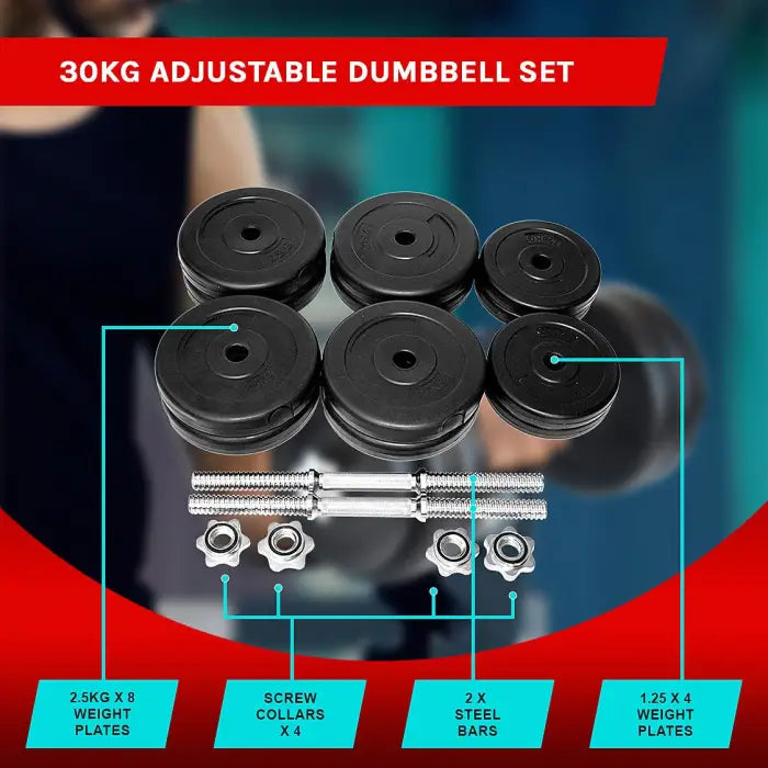 30kg Adjustable Dumbbell Set