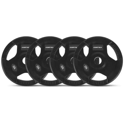 Lifespan Fitness 10kg Olympic Rubber Tri-Grip Plates Set of 4