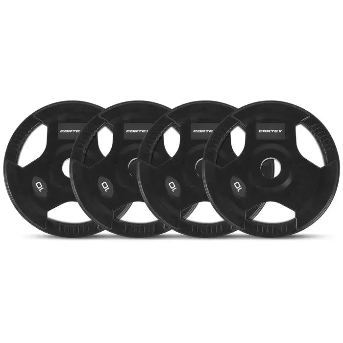 Lifespan Fitness 10kg Olympic Rubber Tri-Grip Plates Set of 4