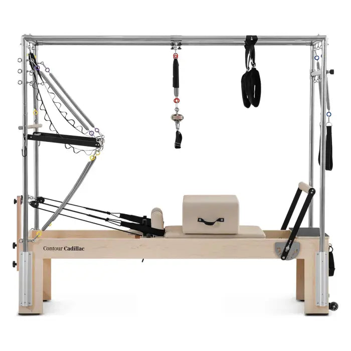 Lifespan Fitness Contour Cadillac Pilates Reformer with Full Trapeze Table (Beige)