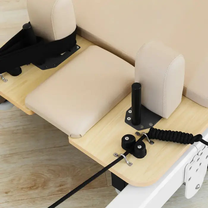 Lifespan Fitness Contour Pro Folding Aluminum Pilates Reformer Bed Set (Beige)