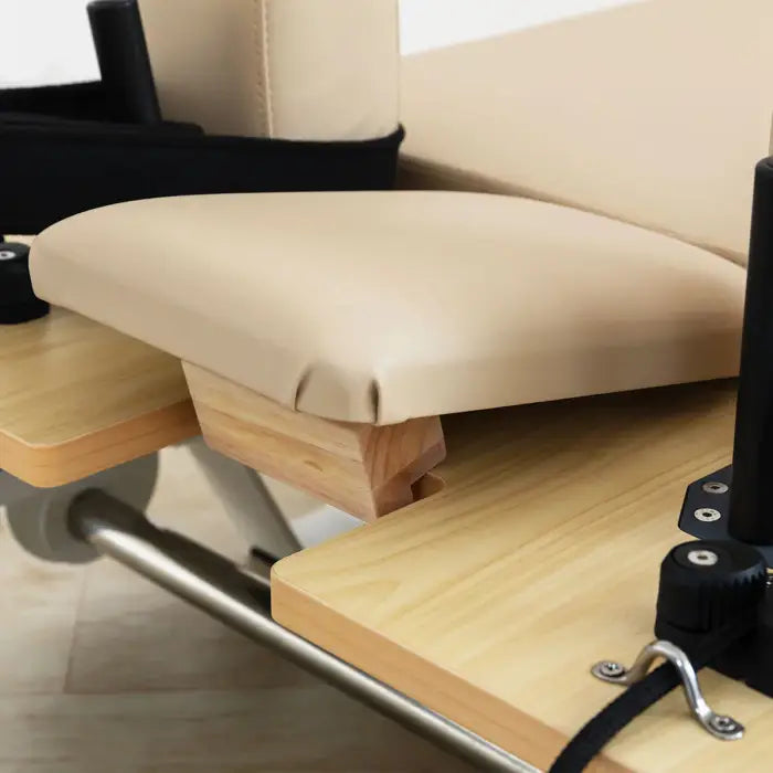 Lifespan Fitness Contour Pro Folding Aluminum Pilates Reformer Bed Set (Beige)