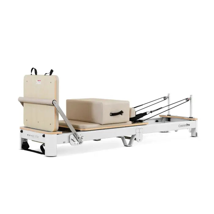 Lifespan Fitness Contour Pro Folding Aluminum Pilates Reformer Bed Set (Beige)