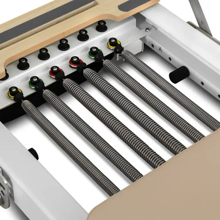 Lifespan Fitness Contour Pro Folding Aluminum Pilates Reformer Bed Set (Beige)