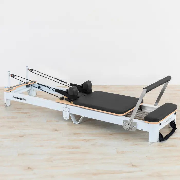 Lifespan Fitness Contour Pro Folding Aluminum Pilates Reformer Bed Set (Black)