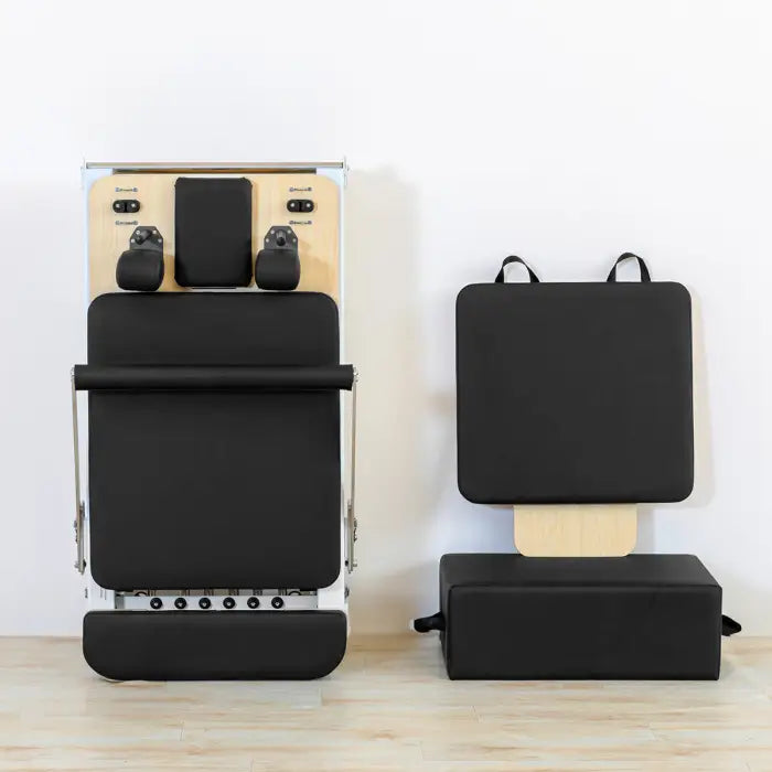 Lifespan Fitness Contour Pro Folding Aluminum Pilates Reformer Bed Set (Black)