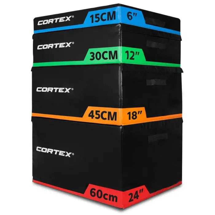 CORTEX Soft Plyo Set Stacking of 4 Box Stack Jump Plyo Box Fitness At Home Australia Afterpay Zip 