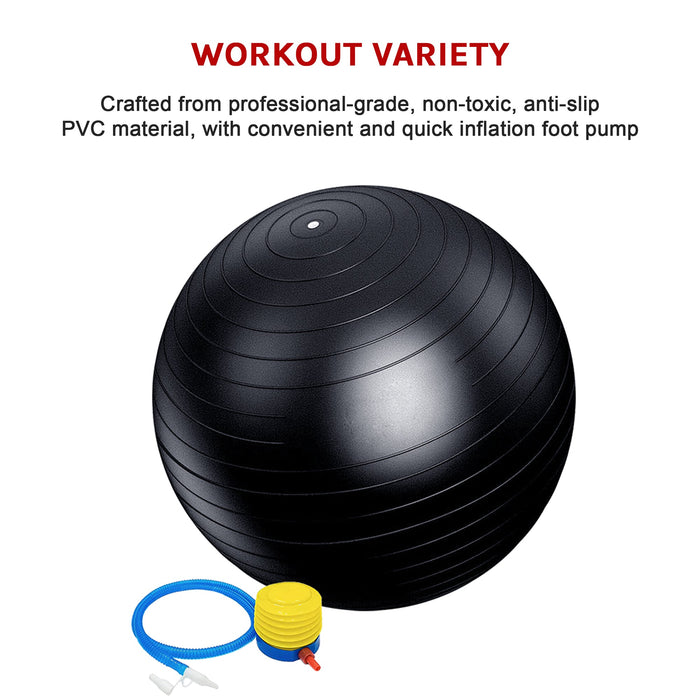 75cm Exercise Ball with Pump features