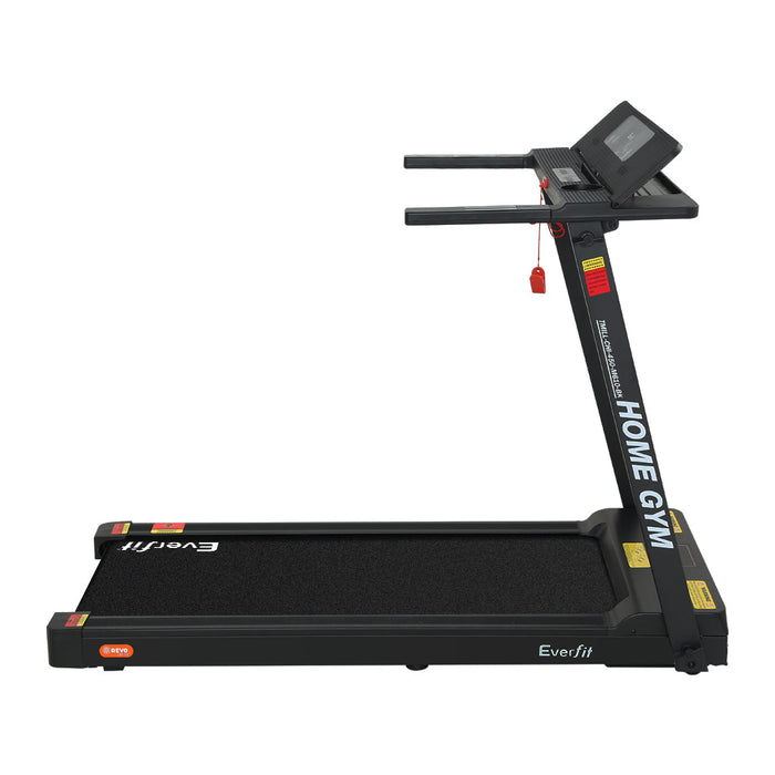 Foldable Electric Treadmill black white background