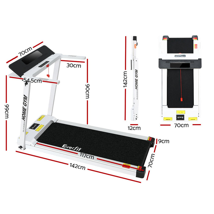 Foldable Electric Treadmill white dimensions
