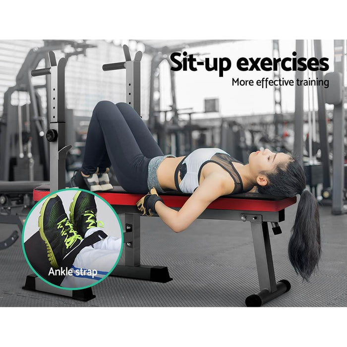 Red Everfit Multi-Station Weight Bench Press Weights Equipment Fitness At Home GymFitness At Home Afterpay Online Store Buy Melbourne Sydney