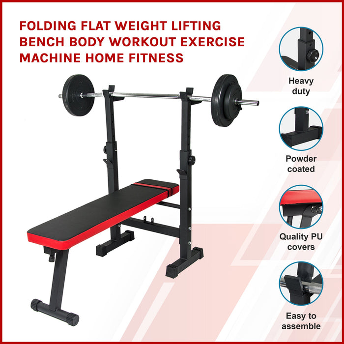 Folding Flat Weight Lifting Bench Body Workout Exercise Machine Home Fitness features