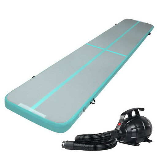 Inflatable Air Track Mat with Pump White Background