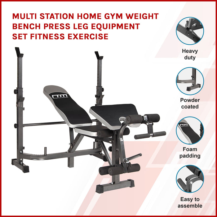 Multi Station Home Gym Weight Bench Press Leg Equipment Set Fitness Exercise features