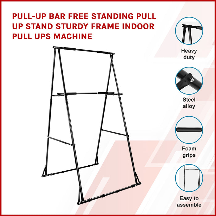 Pull-up Bar Free Standing Pull up Stand Sturdy Frame Indoor Pull Ups Machine White background