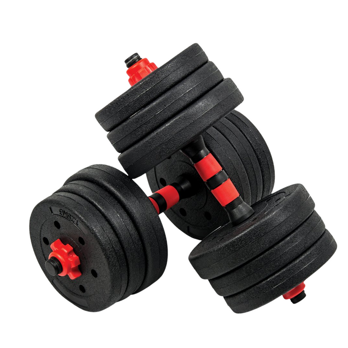 Randy and Travis 20kg Adjustable Dumbbell and Barbell Set -