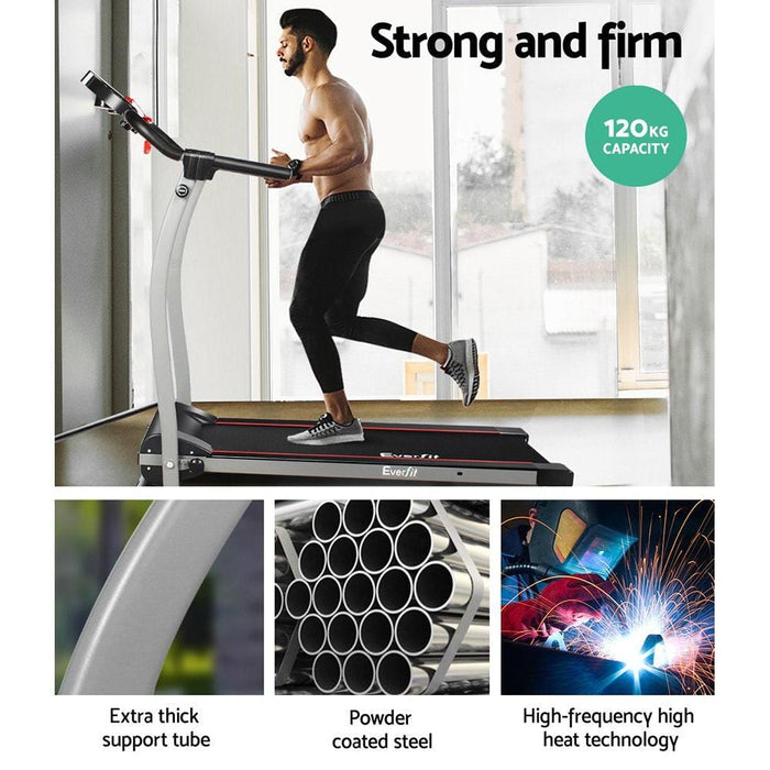 Black Everfit 12 Speed Levels Electric Foldable Treadmill Buy Now On  Afterpay Fitness At Home Australia